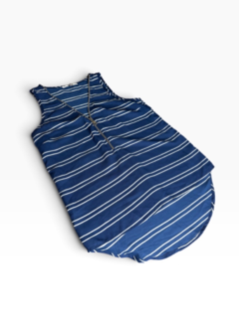 Papaya Sleeveless Horizontal Stripe Quarter Front Zipper Hi-Lo Tank Size S - Picture 4 of 7